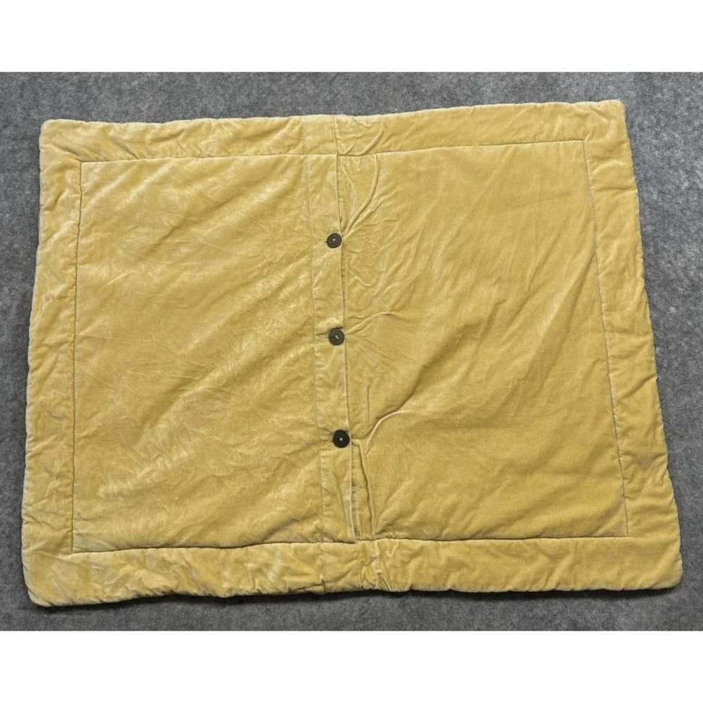 Pottery Barn Velvet Standard Sham Yellow Quilted